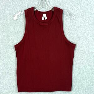 Pact Perfect Rib Layering Tank Size L Organic Cotton Stretch Summer Basic Red